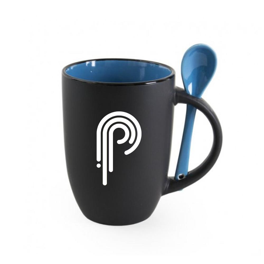 Черная чашка с логотипом 380 мл